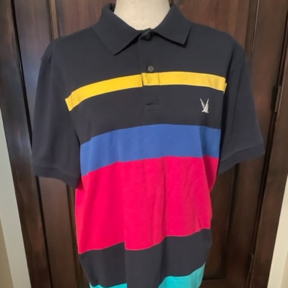 Men's Nautica Multi-Color Polo Shirt - Large; Like New